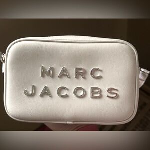 Marc Jacobs White Crossbody Bag with Silver Logo